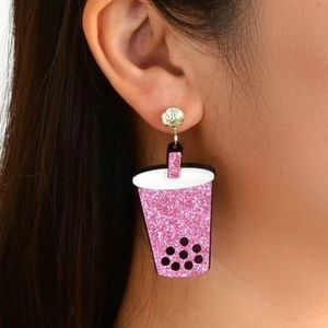 Bubble Tea Boba Milk Tea Earrings NEW!